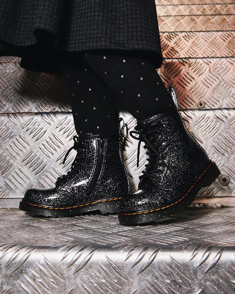 Dr Martens Toddler 1460 Glitter Veterlaarzen Kinderen Zwart | NL 132AHK